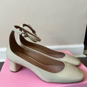 INTENTIONALLY BLANK Cream Ankle Strap Heels